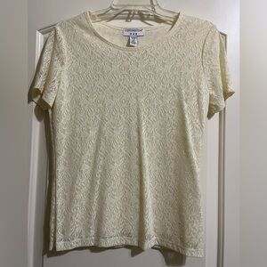 ❤️ Covington Women’s Lace Lined Short Sleeve Blouse Top Size Small (6-8)